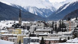 A general view taken on January 25, 2018 shows the town of Davos, eastern Switzerland, the venue of the annual World Economic Forum 