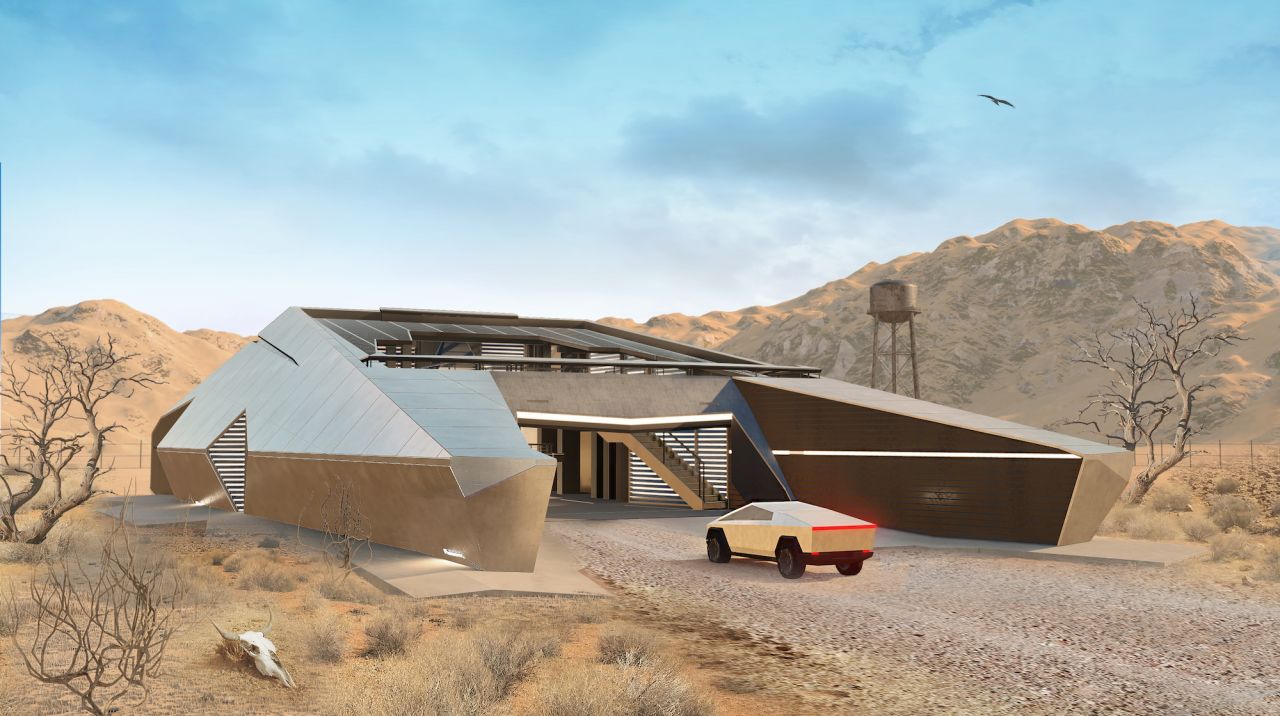 The architecture firm behind the project, Modern House, was inspired by Tesla's Cybertruck.