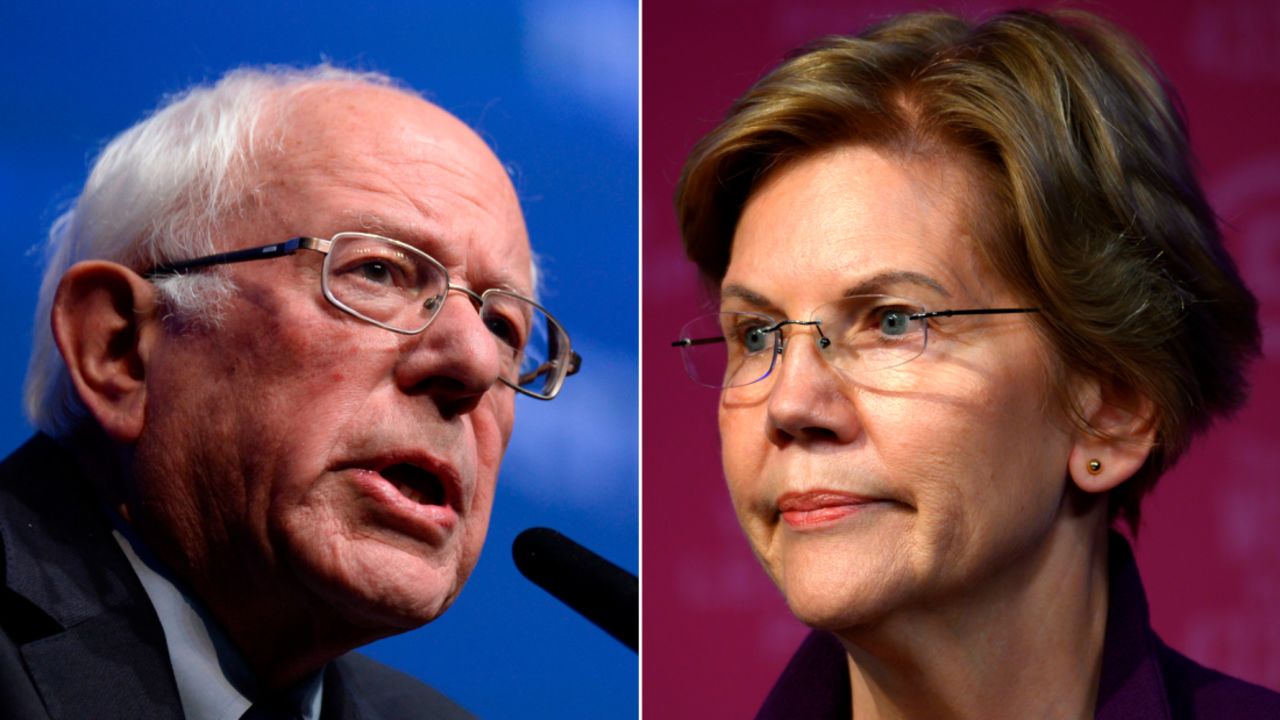 Bernie Sanders Elizabeth Warren SPLIT