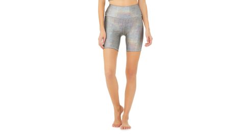 underscored activewear alo meatllic shorts