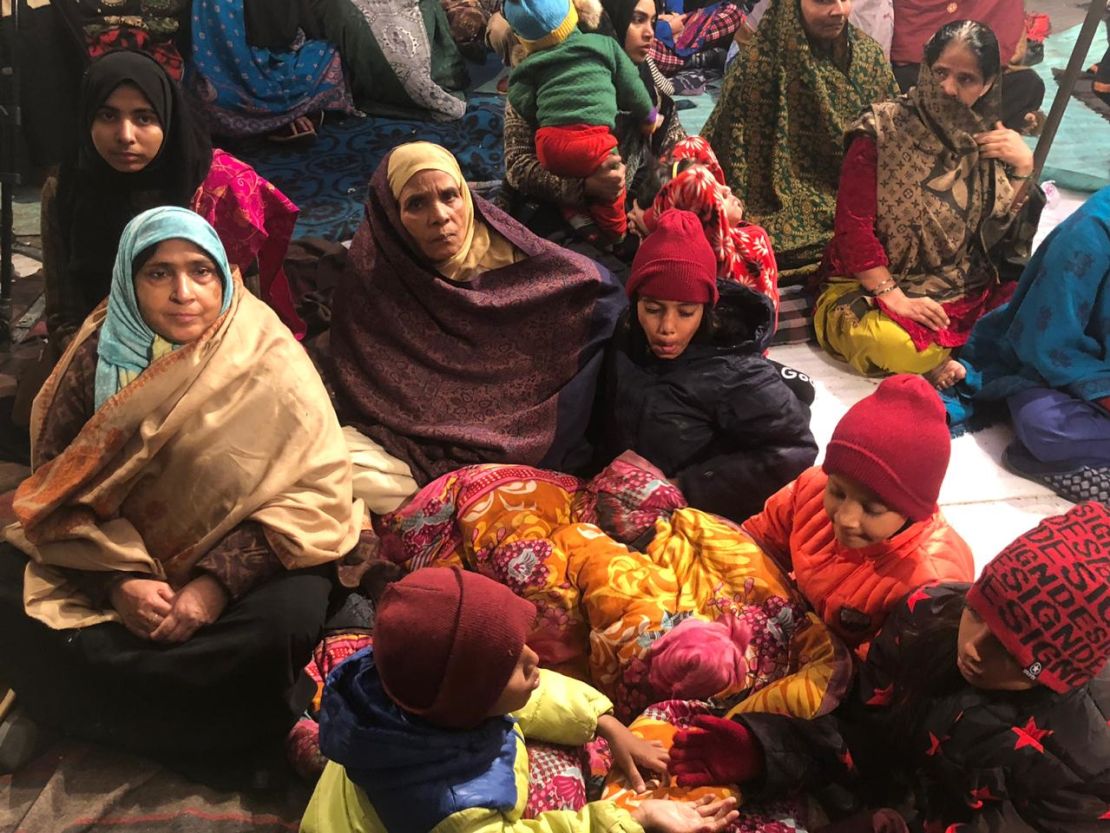 Women gather on December 27, 2019, at Shaheen Bagh, a neighborhood in the Indian capital of New Delhi.