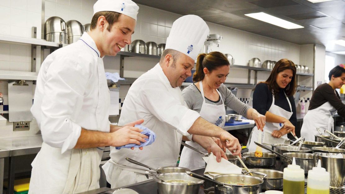 Student chefs training at the London outpost of Le Cordon Bleu.