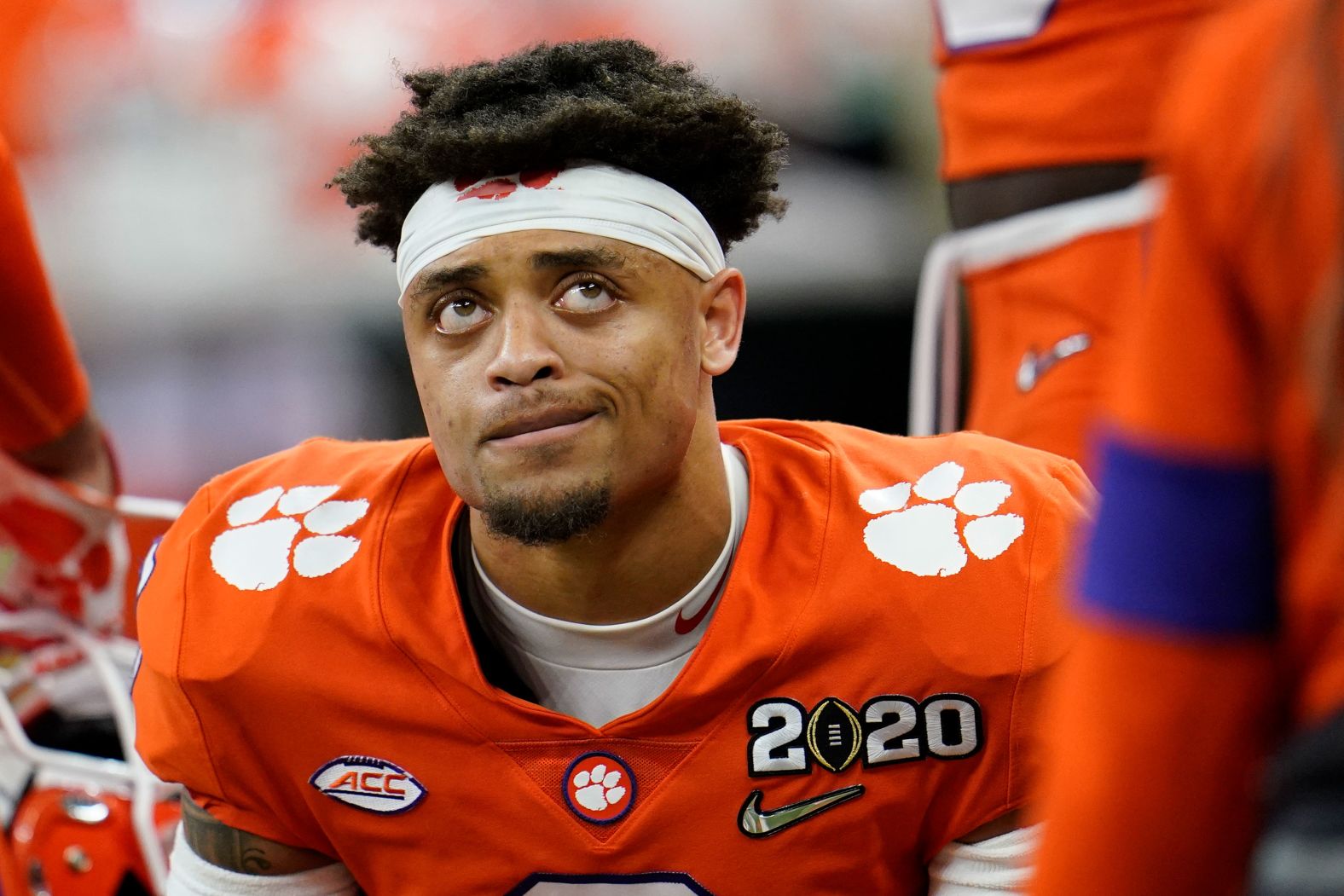 Clemson cornerback A.J. Terrell sits on the bench during the second half.