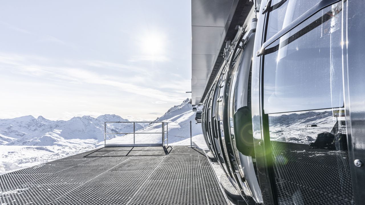 The state-of-the-art gondola can hold up to 10 people and services more of the vast mountain's terrain.