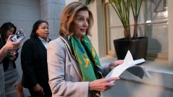 Speaker of the House Nancy Pelosi, D-Calif., arrives to meet with the Democratic Caucus at the Capitol in Washington, Tuesday, Jan. 14, 2020. 
