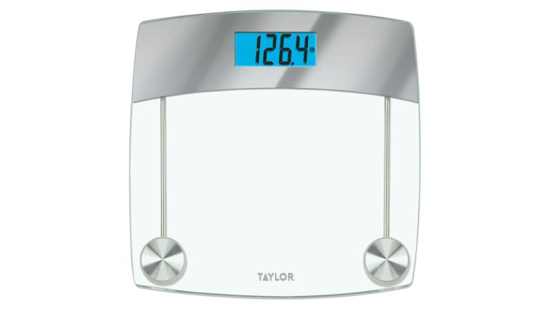 taylor electronic glass talking bathroom scale