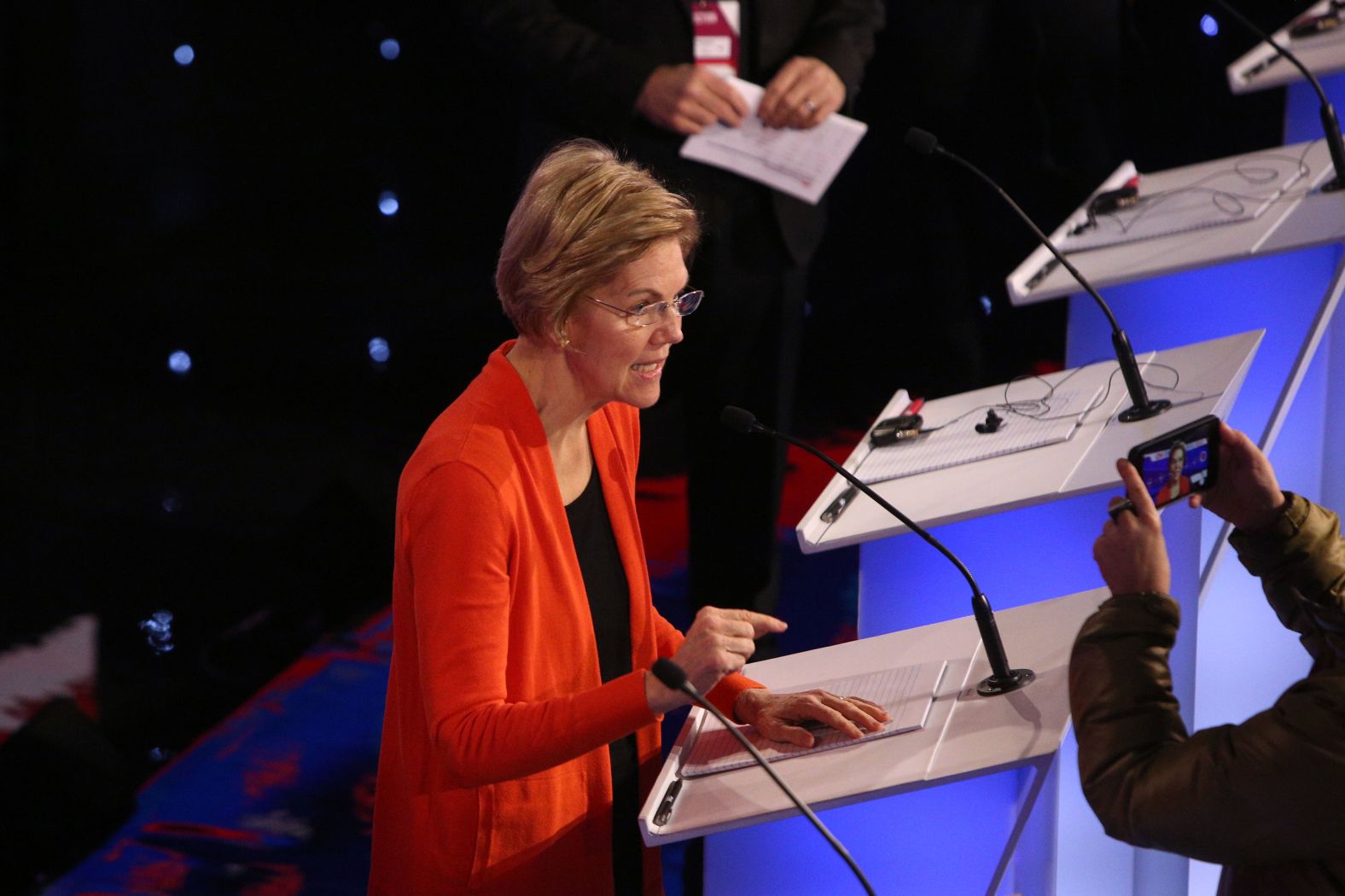 Warren participates in her walkthrough.