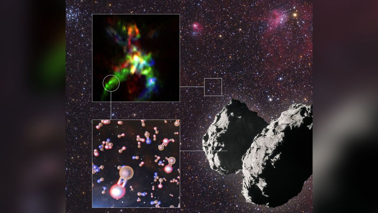An image showing the journey of phosphorus from star-forming regions to comets.