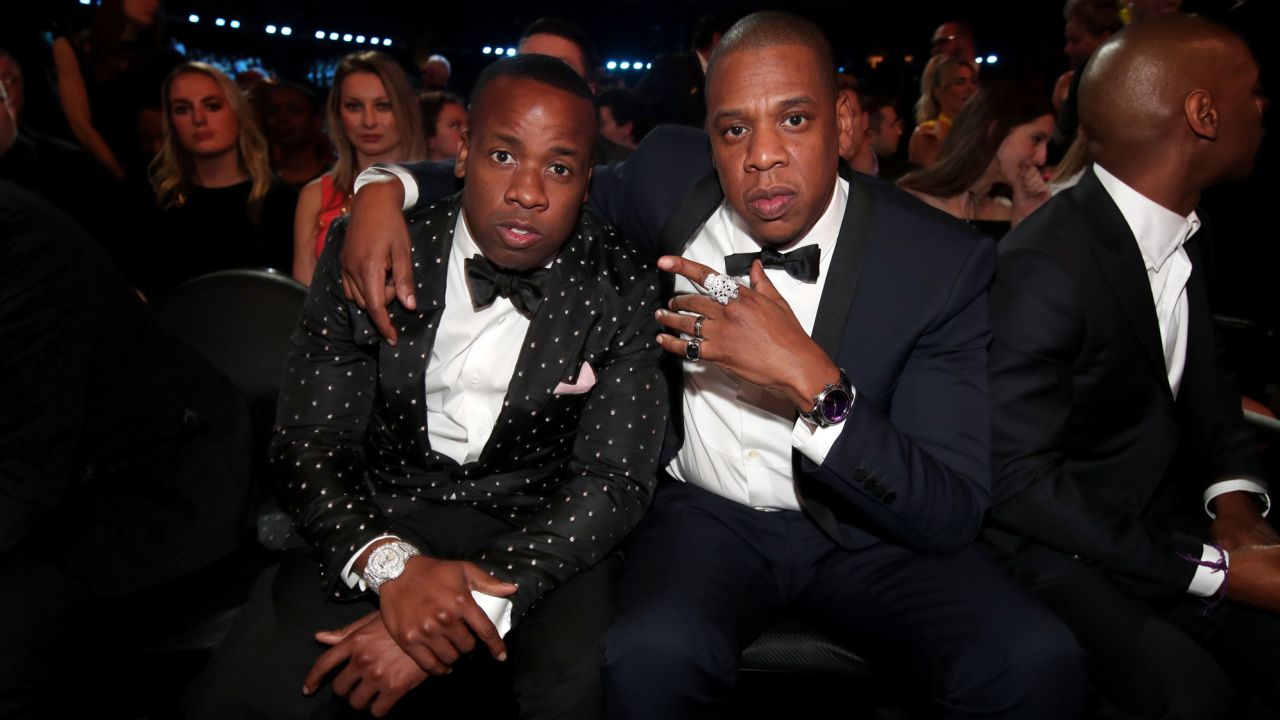 Yo Gotti and Jay-Z during the 59th GRAMMY Awards at STAPLES Center In February 2017 in Los Angeles