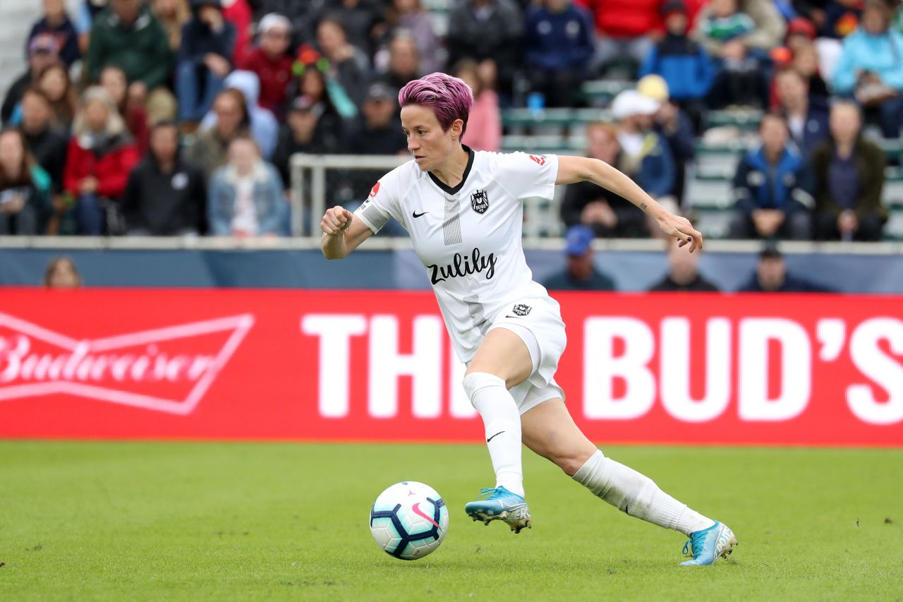 Megan Rapinoe during a game between Reign FC and North Carolina Courage at Sahlen's Stadium at WakeMed Soccer Park on October 20, 2019 in Cary, North Carolina.