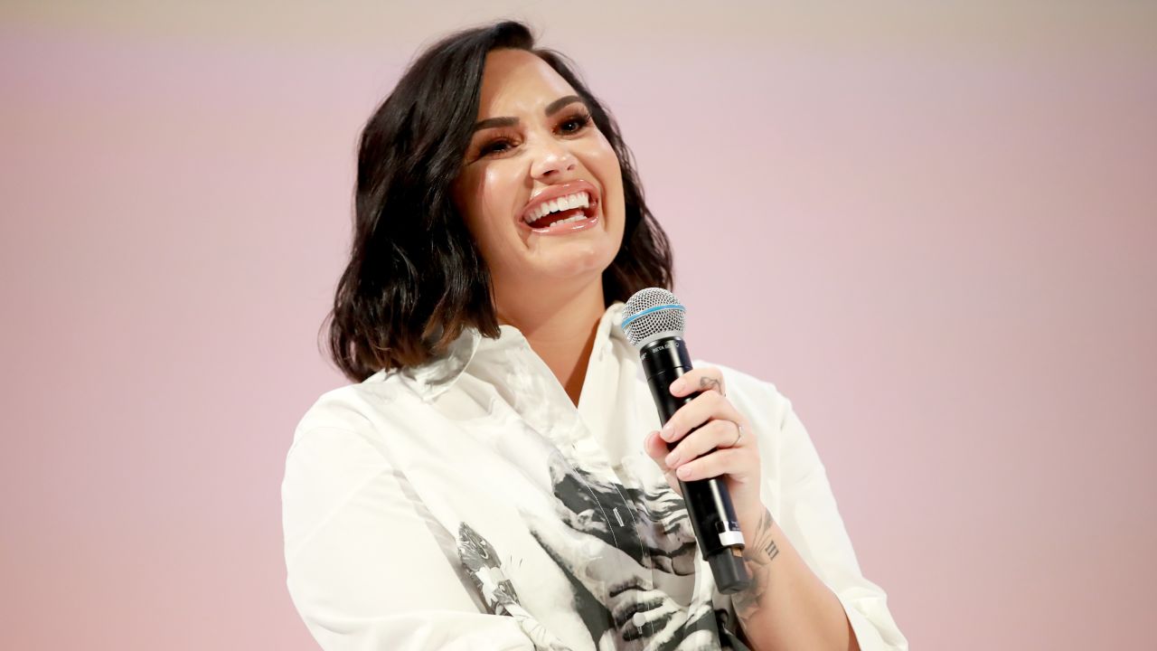 Demi Lovato speaks at the Teen Vogue Summit 2019 in Los Angeles, California, on November 2, 2019.