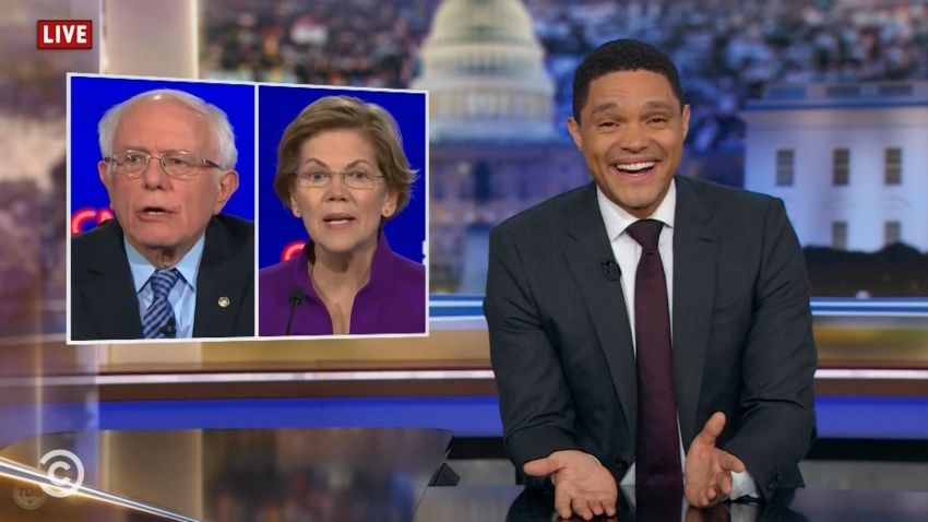 Elizabeth Warren And Bernie Sanders Late Night Hosts Take On Their Feud At Democratic Debate 2025