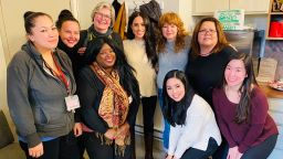 Downtown Eastside Women's Centre in Vancouver, Canada, posted this group photo on Facebook, with the caption, "Look who we had tea with today! The Duchess of Sussex, Meghan Markle, visited us today to discuss issues affecting women in the community. 💜