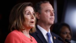 House Speaker Nancy Pelosi of Calif., joined by House Intelligence Committee Chairman Adam Schiff, D-Calif., speaks during a news conference to announce impeachment managers on Capitol Hill in Washington, Wednesday, Jan. 15, 2020. (AP Photo/Matt Rourke)