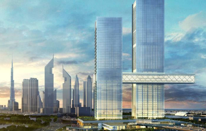 'The Link' will feature a "horizontal tower," which will be the world's longest <a href="index.php?page=&url=https%3A%2F%2Fedition.cnn.com%2Fstyle%2Farticle%2Fcantilevers-architecture-dezeen%2Findex.html" target="_blank">cantilever</a> at 228 meters.  
