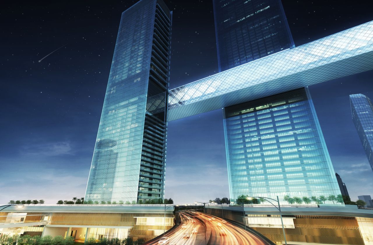 The technical difficulty of the build is greater for taking place over a six-lane highway, which had to be closed for critical moments during the construction process.