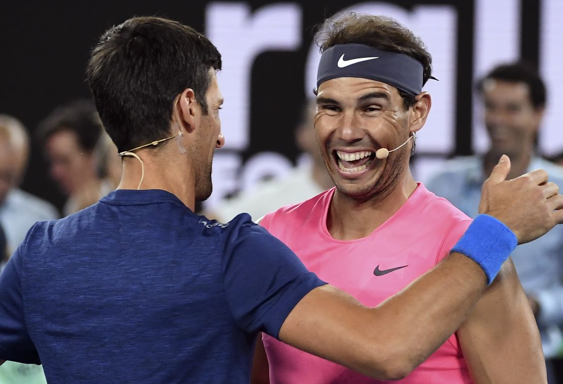 Rafael Nadal played alongside Novak Djokovic during the Rally for Relief ahead of the Australian Open. 
