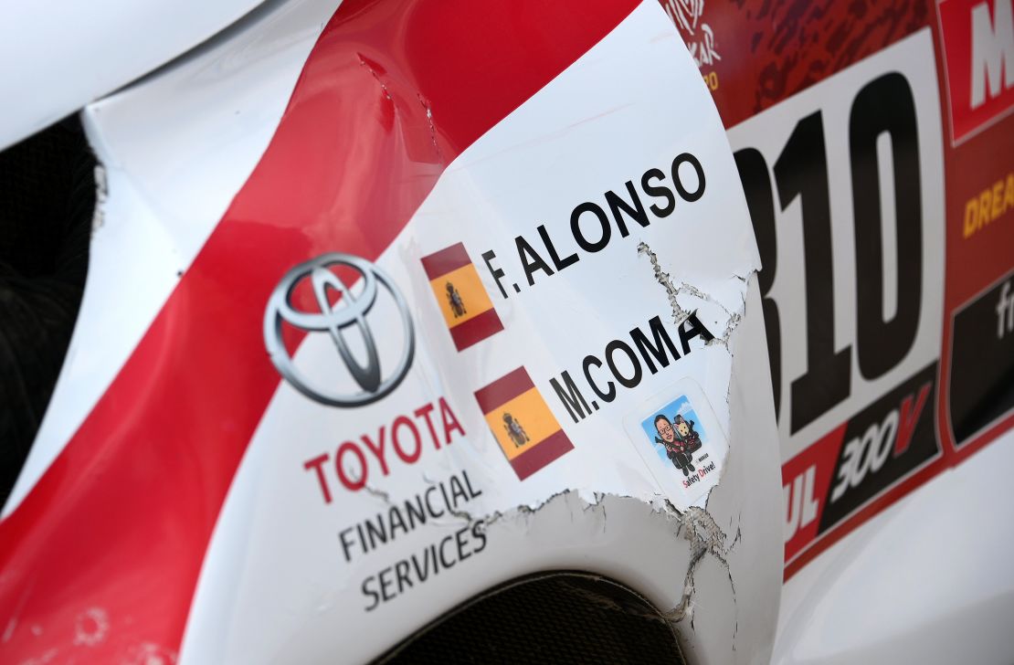 Neither Alonso and his co-driver Marc Coma sustained injuries during the crash.