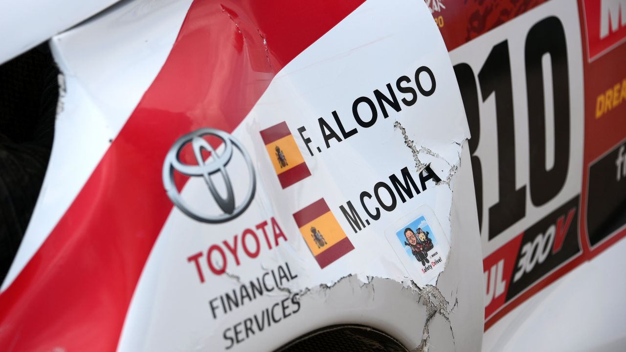 Neither Alonso and his co-driver Marc Coma sustained injuries during the crash.