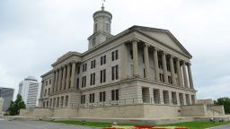 Tennessee State Capitol, Nashville, Tennessee, USA. This building, built with Greek Revival style in 1845, is now the home of Tennessee legislature and governor's office.