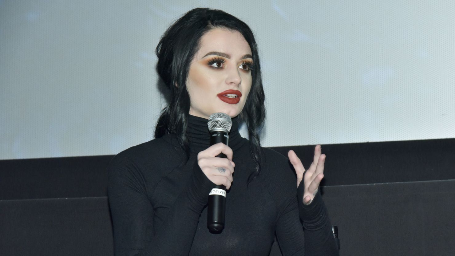 Former WWE Wrestler Paige retired from the ring in 2018.  (Photo by Eugene Gologursky/Getty Images for MGM Studios)