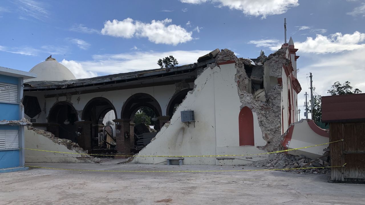 Immaculate Conception Catholic Church in Guayanilla was severely damaged. 