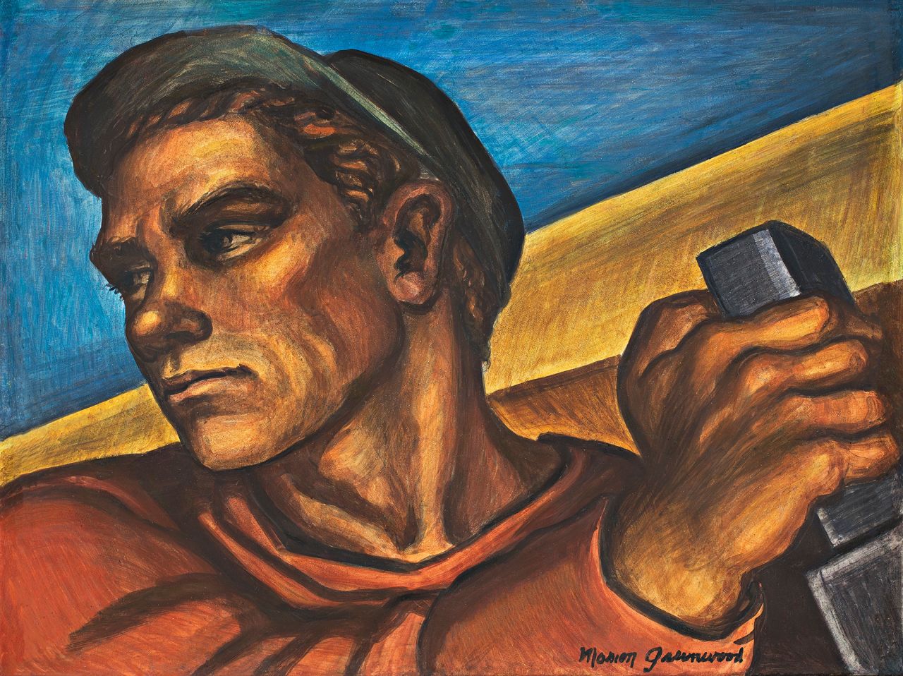 "Construction Worker" (1940) by Marion Greenwood.  