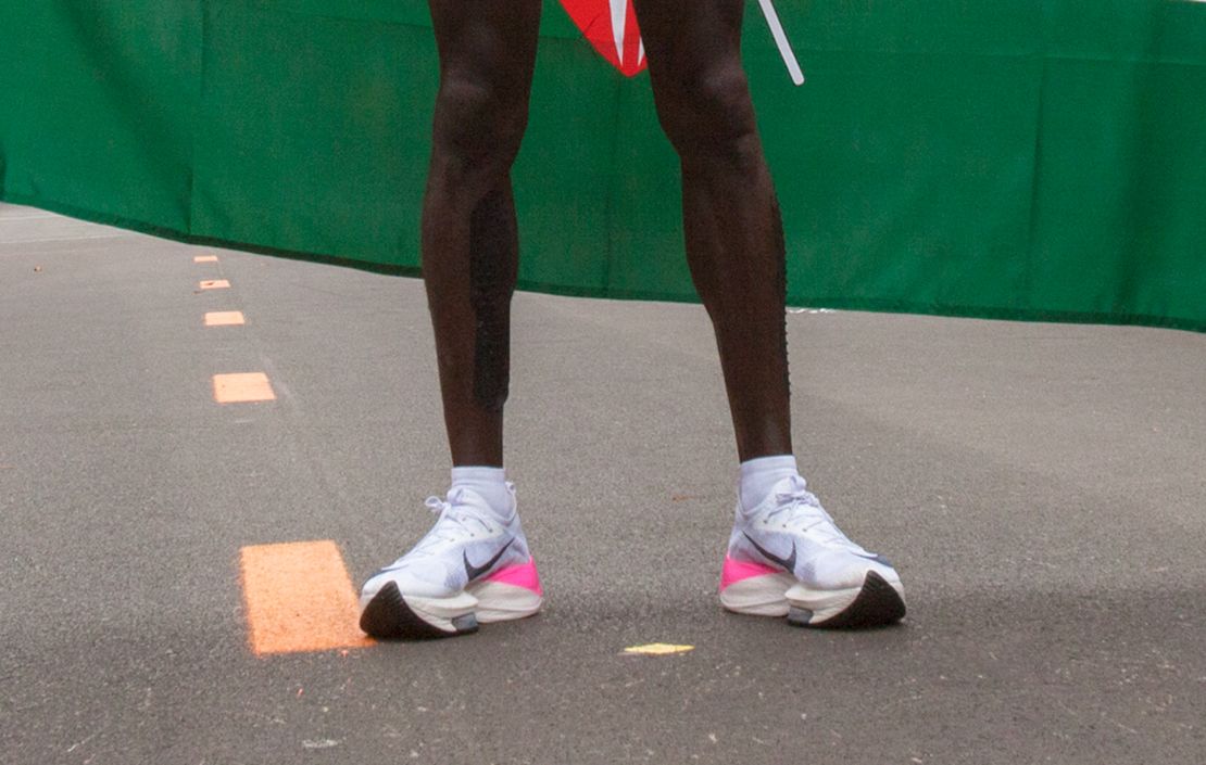 Eliud Kipchoge wore a protype of the Alphafly shoe when he ran a sub-two-hour marathon. 