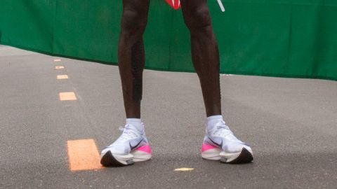 Eliud Kipchoge wore a protype of the Alphafly shoe when he ran a sub-two-hour marathon. 