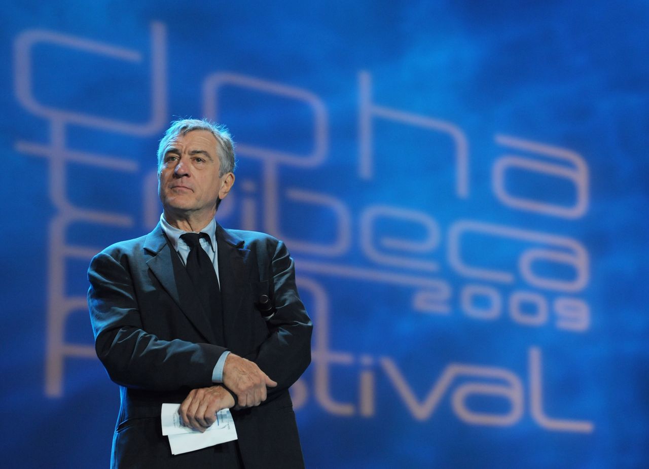 De Niro speaks during the Doha Tribeca Film Festival in 2009. De Niro co-founded the Tribeca Film Institute, which supports the work and stories of underserved filmmakers.