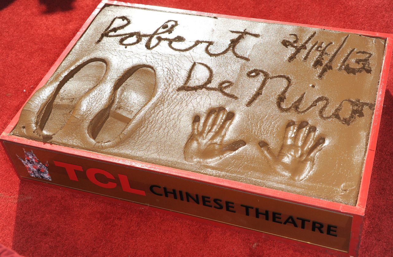 De Niro left his handprints and footprints at the TCL Chinese Theatre in Hollywood in 2013.