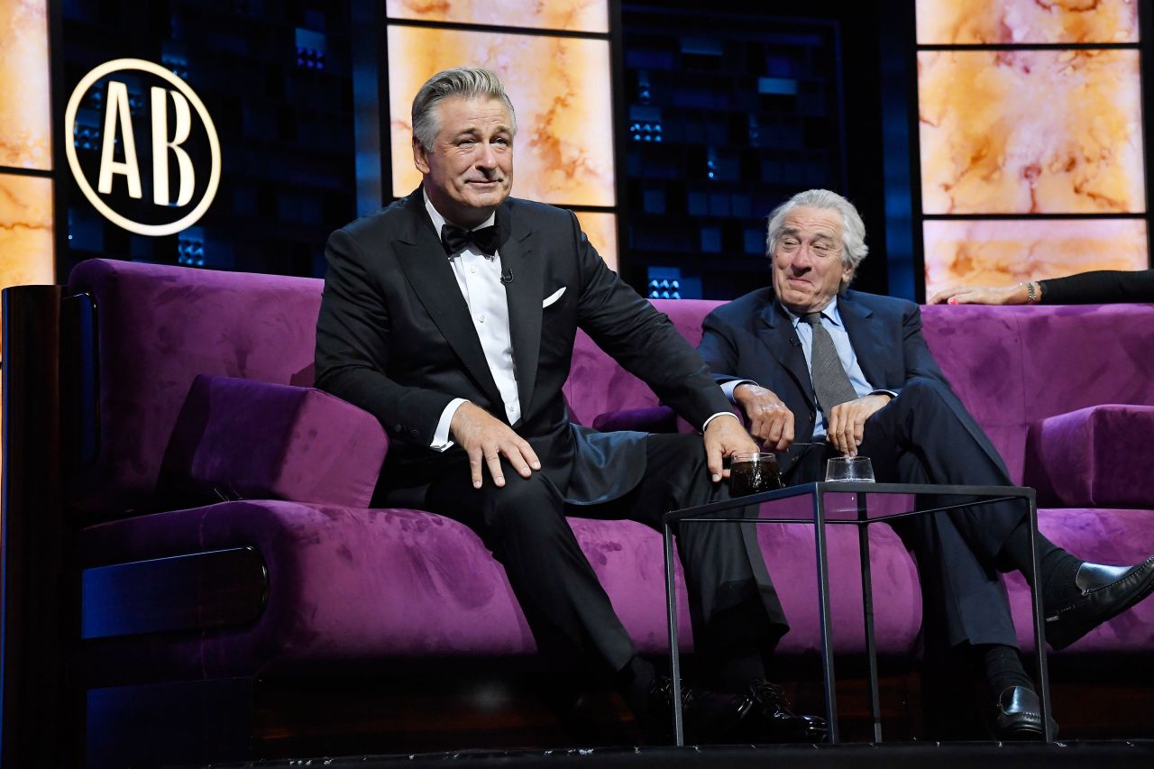 De Niro sits with actor Alec Baldwin at Baldwin's Comedy Central roast in 2019.