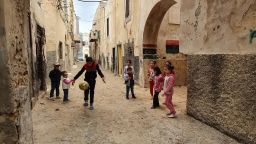 Libyan children play in the capital Tripoli, controlled by the UN-recognized Government of National Accord (GNA), in January, 2020.