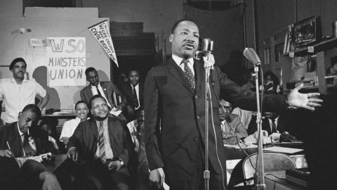 The Rev. Martin Luther King Jr. giving a speech in Chicago in 1966. Clayton was one of the few confidants who saw his less serious side.