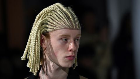 One of the lace front cornrow wigs worn at the Comme des Garçons show this week in Paris that has come under criticism.
