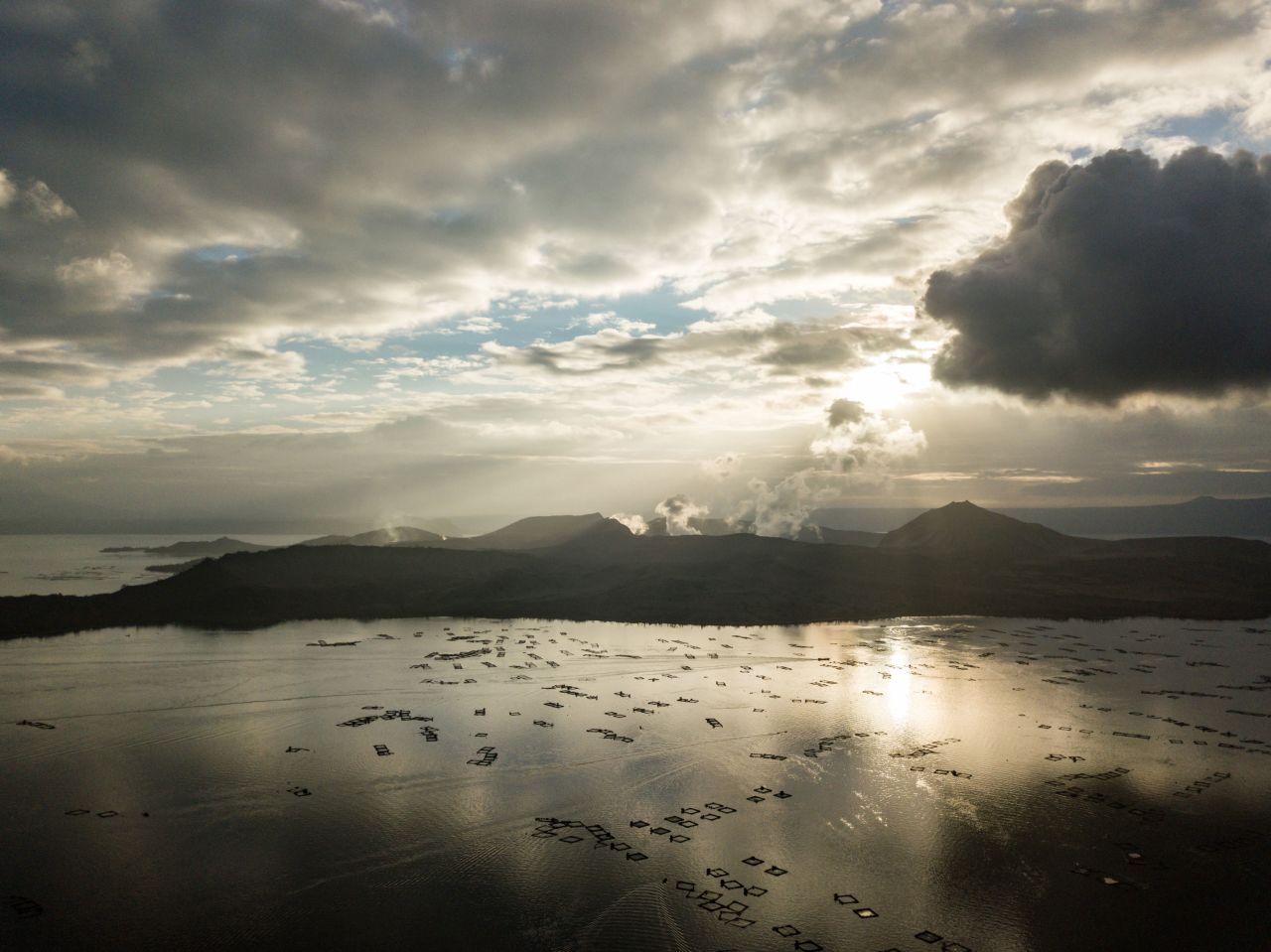 Clouds rise over the Taal volcano on January 19.