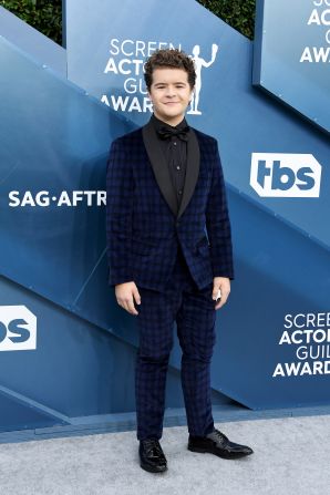 "Stranger Things" actor Gaten Matarazzo wore a dapper blue suit to Sunday night's SAG Awards. 