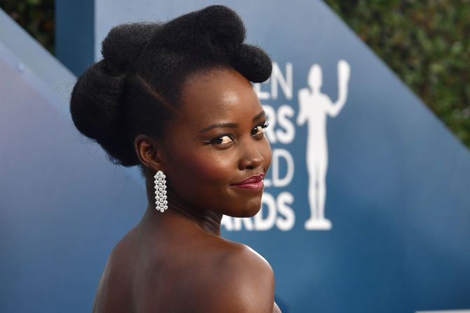 Nyong'o accessorized with a <a href="https://www.hollywoodreporter.com/news/2020-sag-awards-lupita-nyong-o-dazzles-32-million-diamonds-32000-sequins-bead-1270989" target="_blank" target="_blank">reported</a> $3.5 million worth of diamond jewelry. 