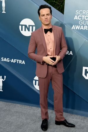 "Fleabag" actor Andrew Scott has become a red carpet favorite this awards season with his choice of distinctive suits. 