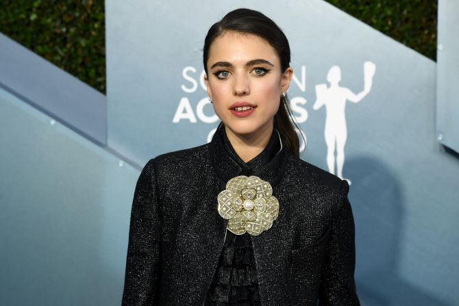 "Once Upon a Time in Hollywood" star Margaret Qualley, in Chanel, was one of a number of star to sport bold accessories.  