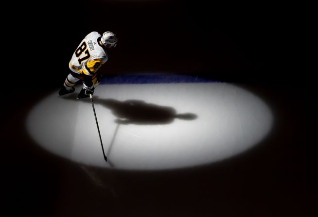 Pittsburgh Penguins' Sidney Crosby skates before the team's game against the Boston Bruins in Boston, Massachusetts, on Thursday, January 16. 