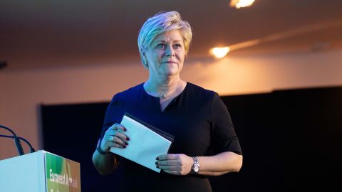 Siv Jensen, leader of the Progress Party, said she would take the party out of the right-wing coalition government Monday.