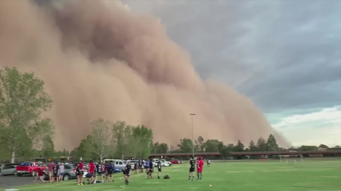 A dust storm in Dubbo, New South Wales, Australia, on January 19, 2020.