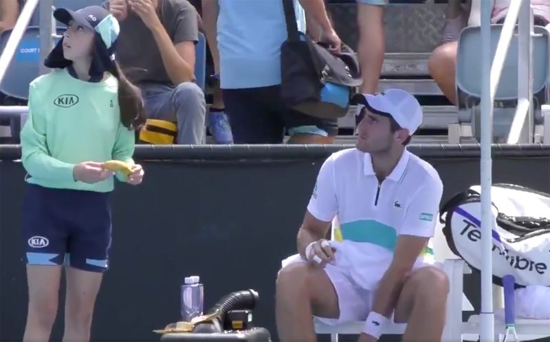 Australian Open Elliot Benchetrit told off for asking ball girl to peel his banana CNN