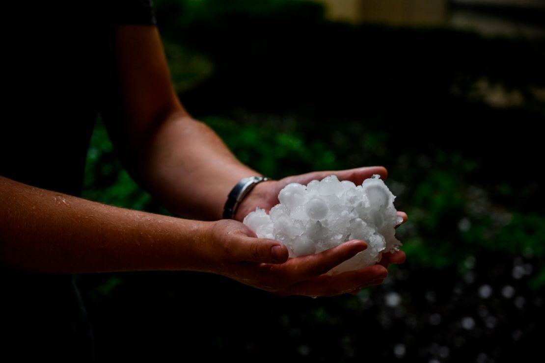 The hailstorm in Canberra damaged cars and injured birds.