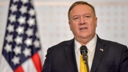 US Secretary of State Mike Pompeo speaks during the III Hemispheric Ministerial Conference of Fight Against Terrorism in Bogota, on January 20, 2020. 