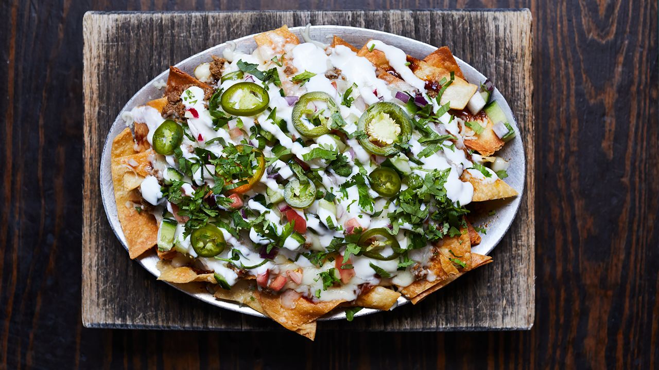Lamb Keema Papdi Nachos are bursting with flavor and texture.