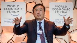 Huawei CEO Ren Zhengfei attends a session at the Congress center during the World Economic Forum (WEF) annual meeting in Davos, on January 21, 2020.