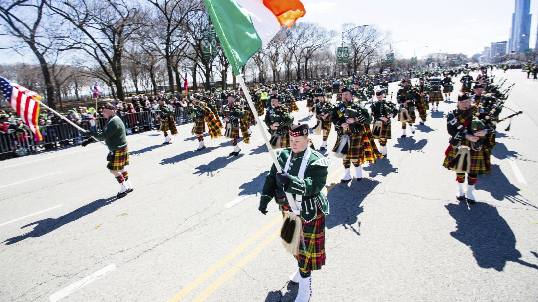 <strong>Chicago:</strong> The Cullerton Marchers join the St. Patrick's Day Parade on March 16, 2019.