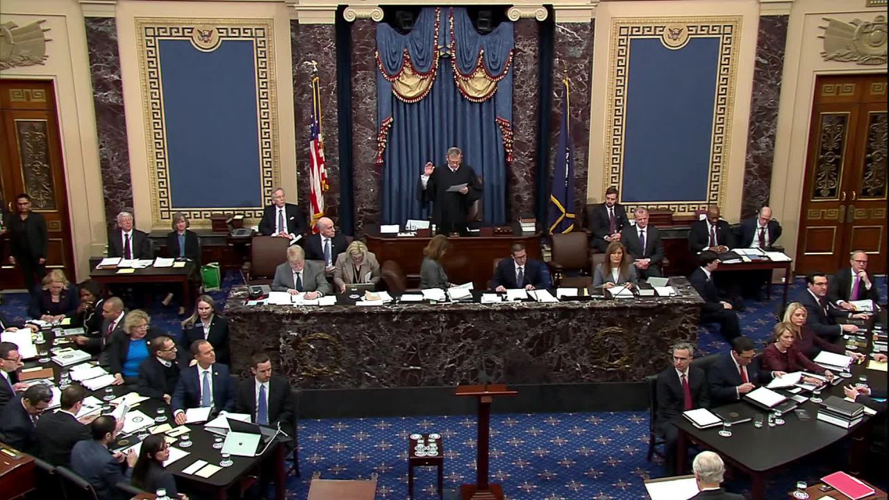Roberts presides over the Senate impeachment trial on January 21.